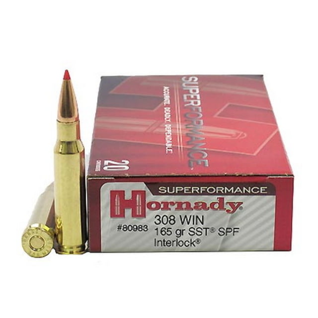 nady Superformance .308 Winchester 165 Grain Super Shock Tip Brass Cased Centerfire Rifle 20 Rounds Ammo