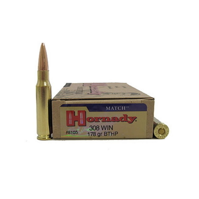 nady Match .308 Winchester 178 Grain Boat-Tail Hollow Point Match Centerfire Rifle 20 Rounds Ammo