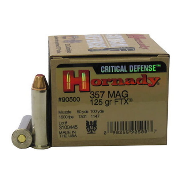 nady Critical Defense .357 Magnum 125 Grain Flex Tip EXpanding Brass Cased Centerfire Pistol 25 Rounds Ammo