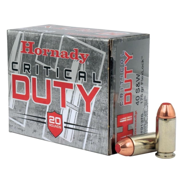 nady Critical Duty .40 S&W 175 Grain FlexLock Brass Cased Centerfire Pistol 20 Rounds Ammo