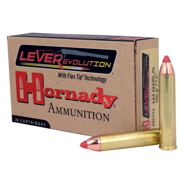 nady LEVERevolution .444 Marlin 265 Grain Flex Tip EXpanding Brass Cased Centerfire Rifle 20 Rounds Ammo