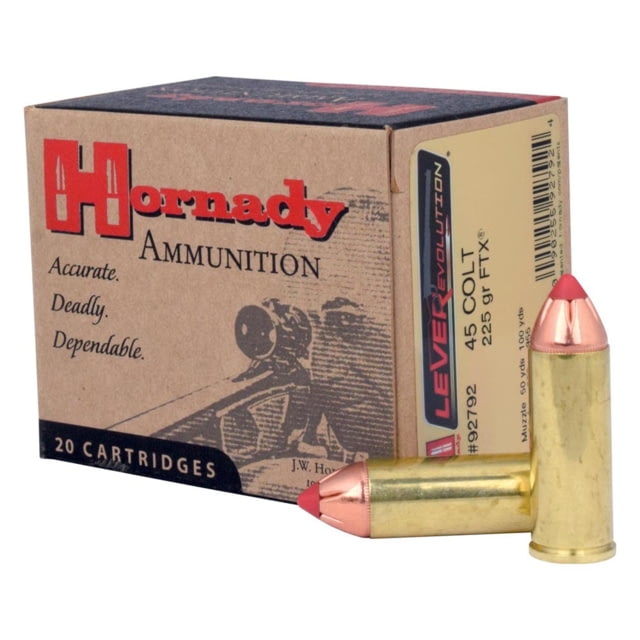 Hornady LEVERevolution .45 Colt 225 Grain Flex Tip EXpanding Brass Cased Centerfire Pistol Ammo 20 Rounds nady LEVERevolution .45 Colt 225 Grain Flex Tip EXpanding Brass Cased Centerfire Pistol 20 Rounds Ammo