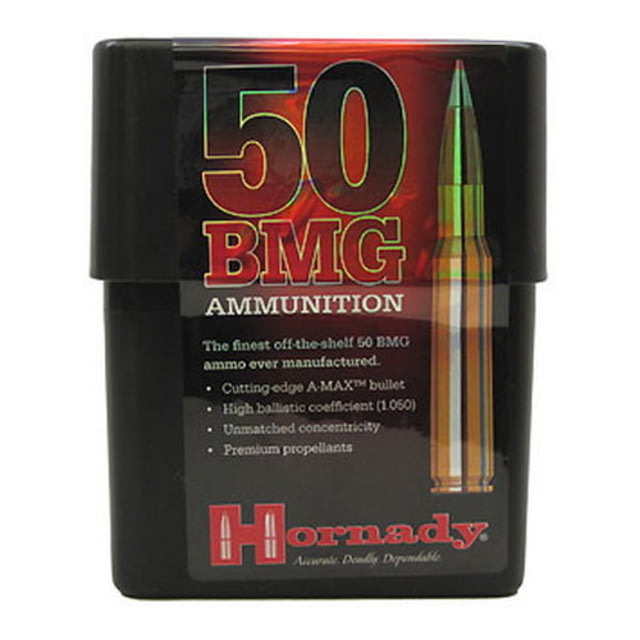 nady Match .50 BMG 750 Grain A-MAX Brass Cased Centerfire Rifle 10 Rounds Ammo