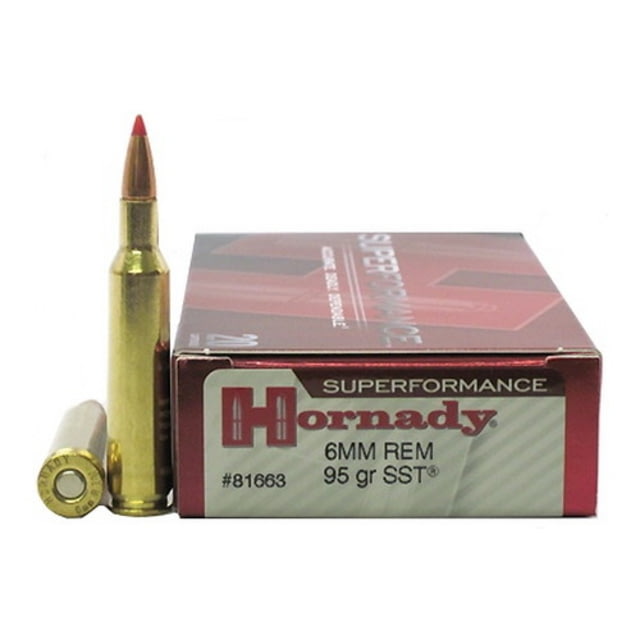 nady Superformance 6mm Remington 95 Grain Super Shock Tip Brass Cased Centerfire Rifle 20 Rounds Ammo
