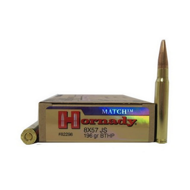 nady Vintage Match 8x57mm Mauser 196 Grain Boat-Tail Hollow Point Match Brass Cased Centerfire Rifle 20 Rounds Ammo