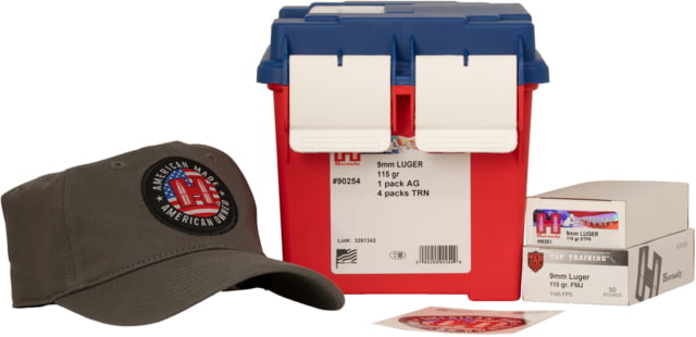 Hornady Ammo 9mm Luger 115 Grain Brass Cased Full Metal Jacket Pistol Ammunition 250 Round