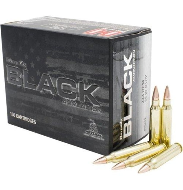 Hornady Black Rifle Ammo .223 55gr BTHP 3240 fps 150/ct - Hornady