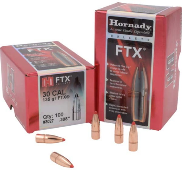 Hornady Rifle Bullets .30 Caliber .308 135 grain FTX 100 Bullets 3027 - 2 boxes