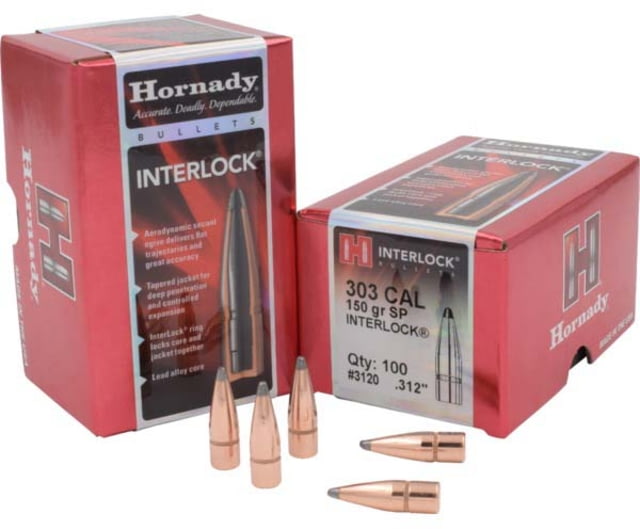 Hornady Bullets .303 cal 150 grain Soft Point 0.312 inch Diameter 100-Rounds