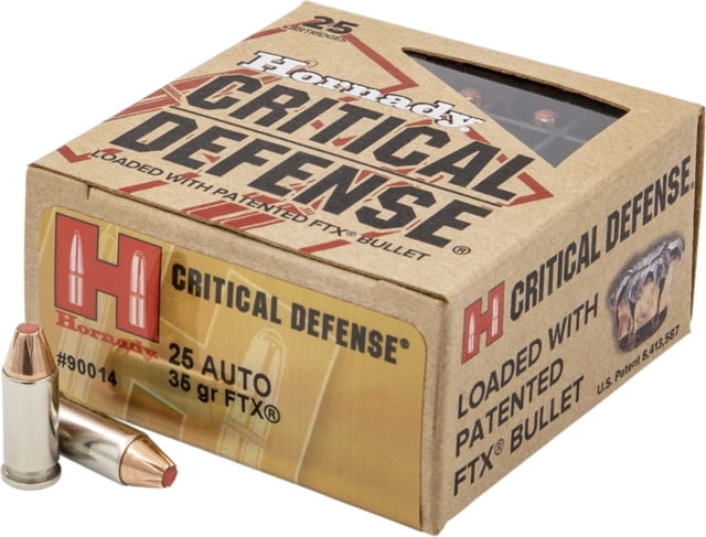 nady Critical Defense .25 ACP 35 Grain Flex Tip EXpanding Brass Cased Centerfire Pistol 25 Rounds Ammo