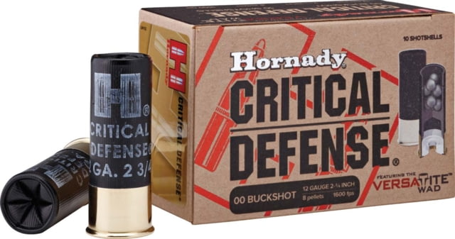 nady Critical Defense 12 Gauge 8 Pellet 2.75 In Buckshot Shotgun Ammunition 00 Buck 10 Rounds Ammo