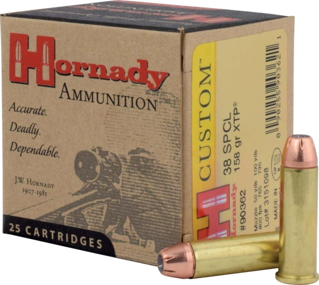 nady Custom .38 Special 158 Grain EXtreme Terminal Performance Brass Cased Centerfire Pistol 25 Rounds Ammo