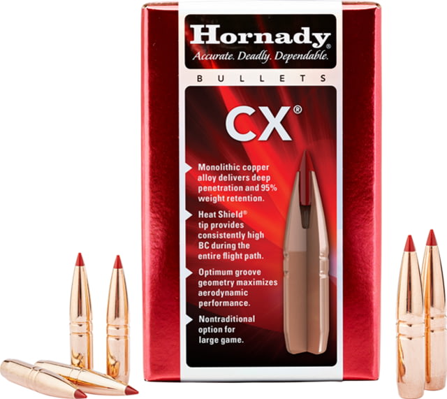 Hornady CX Copper Solid Centerfire Rifle Bullets .30 Caliber .308 1-10in 190 Grain