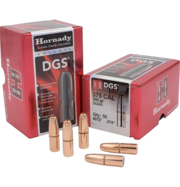 Hornady DXG Bonded Rifle Bullets .375 Caliber 300 grain Dangerous Game Solid 50 Bullet