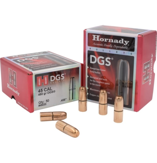 Hornady DXG Bonded Rifle Bullets .450 Nitro Express 480 grain Dangerous Game Solid 50 Bullet