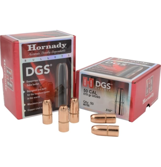 Hornady DXG Bonded Rifle Bullets .50 Caliber 570 grain Dangerous Game Solid 50 Bullet 5155 - 2 boxes - Hornady
