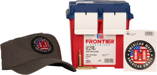 nady Frontier .223 Remington 55 Grain Brass CAsed Full Metal Jacket Rifle Ammunition 250 Round Ammo