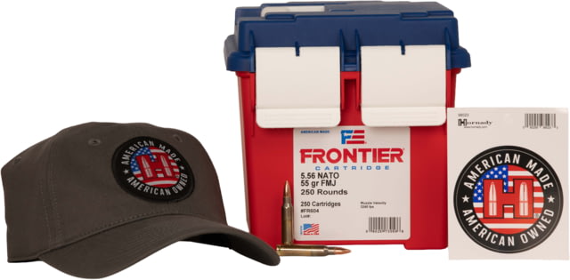 nady Frontier 5.56x45mm NATO 55 Grain Brass Cased Full Metal Jacket Rifle 250 Rounds Ammo