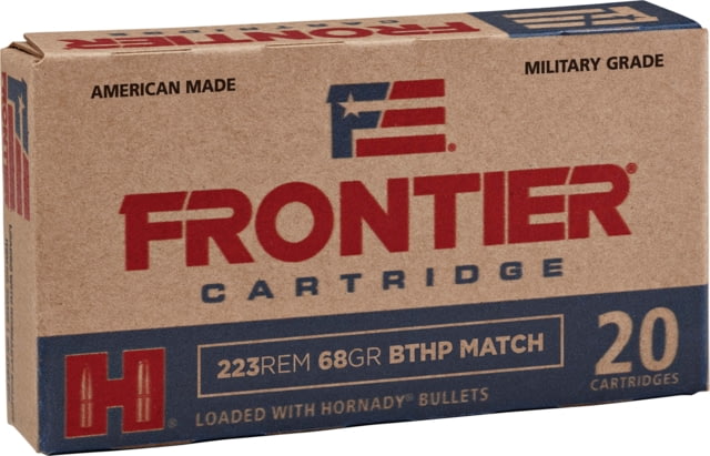 nady Frontier .223 Remington 68 Grain Boat-Tail Hollow Point Brass Cased Centerfire Rifle 20 Rounds Ammo