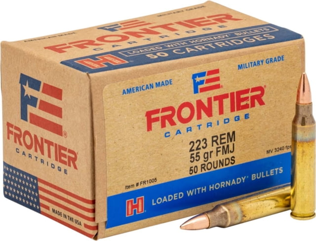 nady Frontier .223 Remington 55 Grain Full Metal Jacket Brass Cased Centerfire Rifle 50 Rounds Ammo
