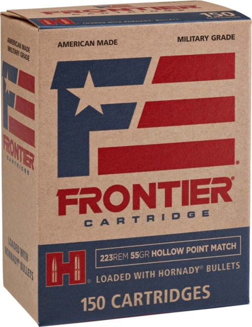 nady Frontier .223 Remington 55 Grain Hollow Point Brass Cased Centerfire Rifle 150 Rounds Ammo