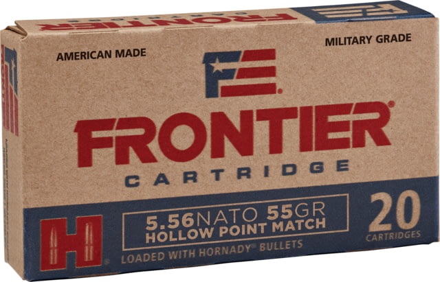 nady Frontier 5.56x45mm NATO 55 Grain Hollow Point Brass Cased Centerfire Rifle 20 Rounds Ammo