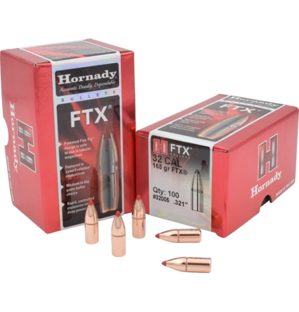 Hornady Rifle Bullets .32 Caliber .321 165 grain FTX 100 Bullets