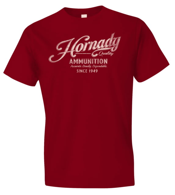 Hornady Gear Vintage Script Red Cotton Semi-Fitted Large