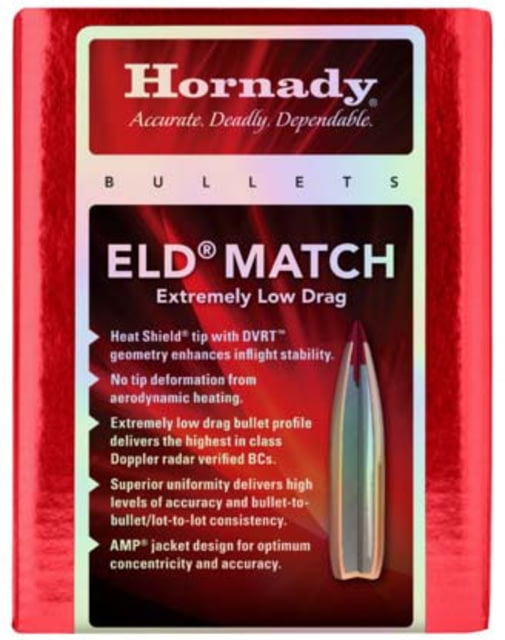Hornady ELD Match 6mm/.264 147 Grain Bullet 500 1-8