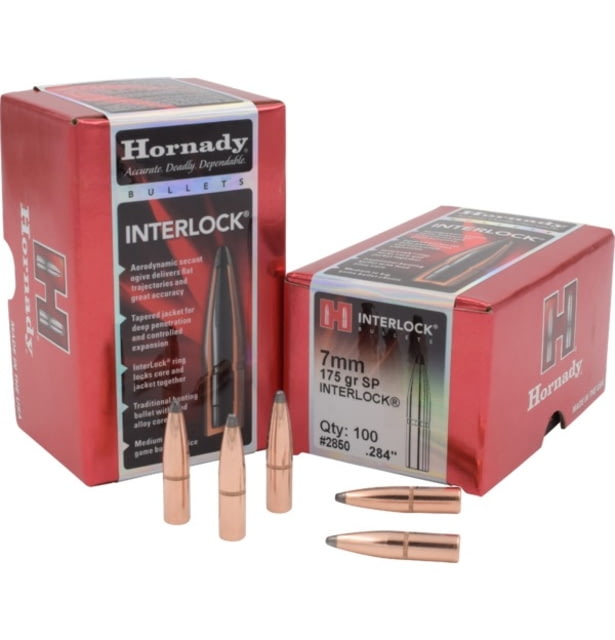 Hornady Interlock Traditional Rifle Bullets 7mm Caliber 175 grain InterLock Spire Point SP 100 Bullet