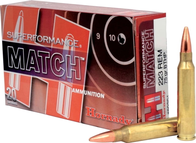 Hornady Superformance .223 Remington 75 Grain Boat-Tail Hollow Point Match Brass Cased Centerfire Rifle Ammo 20 Rounds nady Superformance .223 Remington 75 Grain Boat-Tail Hollow Point Match Brass Cased Centerfire Rifle 20 Rounds Ammo