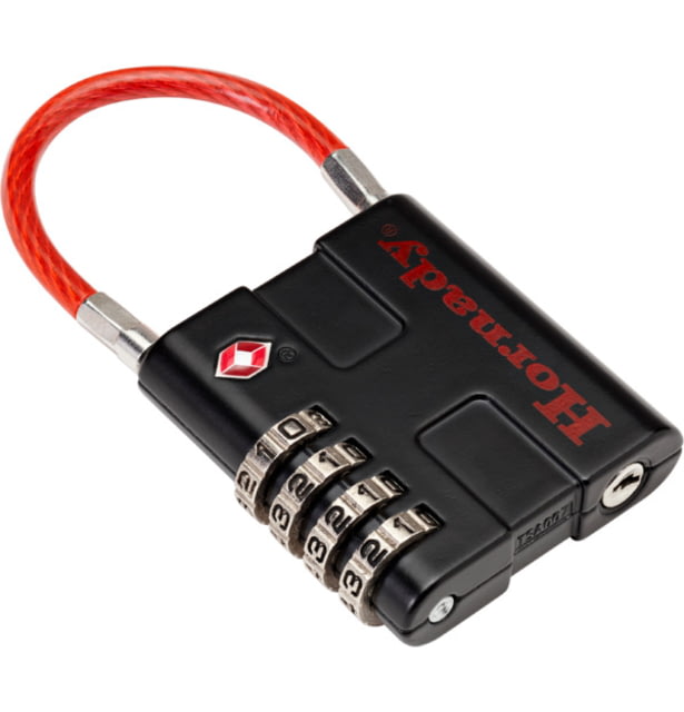 Hornady TSA Padlock w/Cable 2 Pk Black/Red