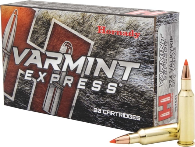 nady Varmint Express .224 Valkyrie 60 Grain V-MAX Brass Cased Centerfire Rifle 20 Rounds Ammo