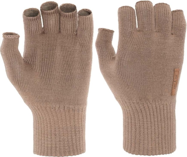 Hot Shot Merino Wool Fingerless Gloves Brown One Size - Hot Shot