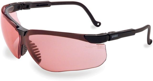 Howard Leight Genesis Uvex Protective Eyeglasses Black Frame Vermillion Lens - Howard Leight