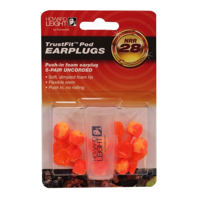 Howard Leight TrustFit Pod Uncorded Earplugs Orange One size fits most