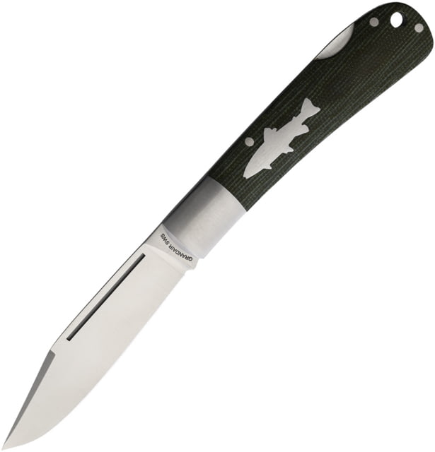 Hpa SWS Salmon Lockback 3.13 in Folding Knife Green micarta