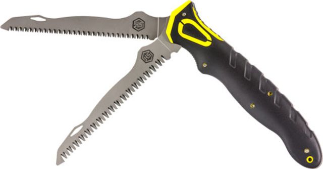 Hunters Specialties Command Grip Dual Blade 6.7in Folding Bone & Wood Saw 3cr14 Steel Blade Black