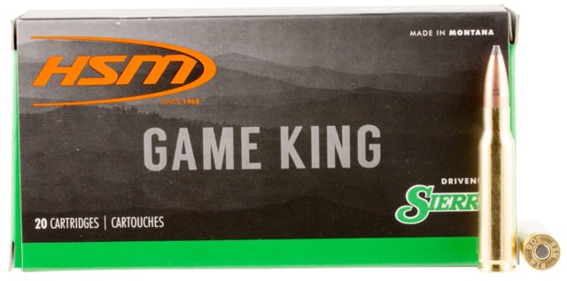  Ammunition Game King .308 Winchester 150 Grain Spitzer Boat Tail Brass Cased Rifle 20 Rounds Ammo
