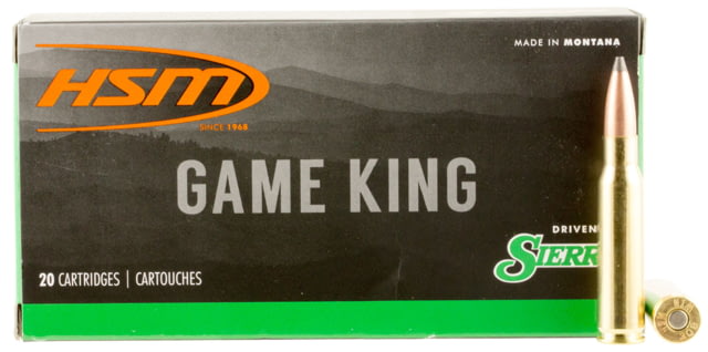  Ammunition Game King .308 Winchester 165 Grain Spitzer Boat Tail Brass Cased Rifle 20 Rounds Ammo