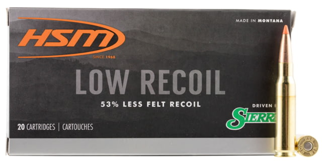  Ammunition Low Recoil .308 Winchester 150 Grain Spitzer Brass Cased Rifle 20 Rounds Ammo