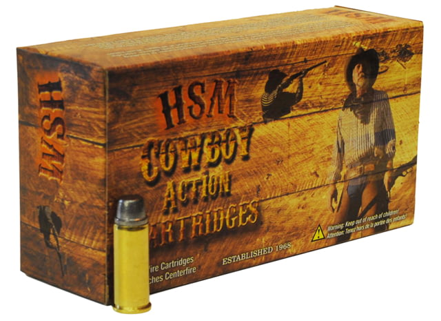 HSM Ammunition Cowboy Action .357 Magnum 158 Grain Semi Wadcutter Brass Cased Pistol Ammo 50 Rounds  Ammunition Cowboy Action .357 Magnum 158 Grain Semi Wadcutter Brass Cased Pistol 50 Rounds Ammo