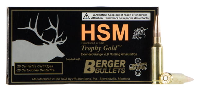 HSM Trophy Gold 6.5 Creedmoor 130 Gr Match Very Low Drag 20 Bx/ 10 Trophy Gold 6.5 Creedmoor 130 Gr Match Very Low Drag 20 Bx/ 10 Ammo