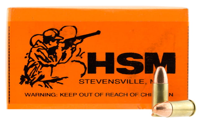 HSM Ammunition Training 9mm Luger 115 Grain Full Metal Jacket Brass Cased Pistol Ammo 50 Rounds Ammunition Training 9mm Luger 115 Grain Full Metal Jacket Brass Cased Pistol 50 Rounds Ammo