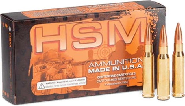 HSM Ammunition 6mm Creedmoor 95 Grain Jacketed Soft Point Rifle Ammo 20 Rounds - Hsm Ammunition