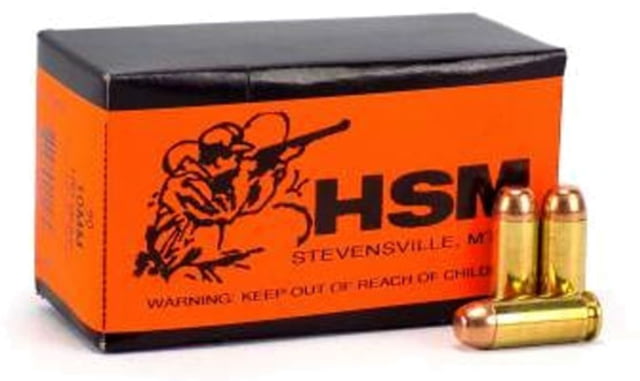 HSM Ammunition Hornady XTP 10mm Auto 180 Grain Jacketed Hollow Point Pistol Ammo 50 Rounds - Hsm Ammunition