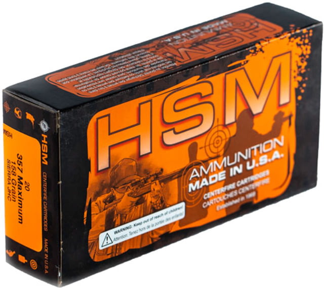 Hsm Ammunition Hsm Ammo .357 Maximum 158gr Sierra Jhp 20-pack - Hsm Ammunition