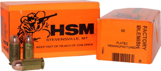 Hsm Ammunition Hsm Ammo Rmfg .357 Sig 124gr. Plated Lead Flat Nose 50-pack - Hsm Ammunition