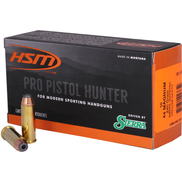  Ammunition Pro Hunter .44 Magnum 240 Grain Jacketed Hollow Cavity Brass Cased Centerfire Pistol 50 Rounds Ammo