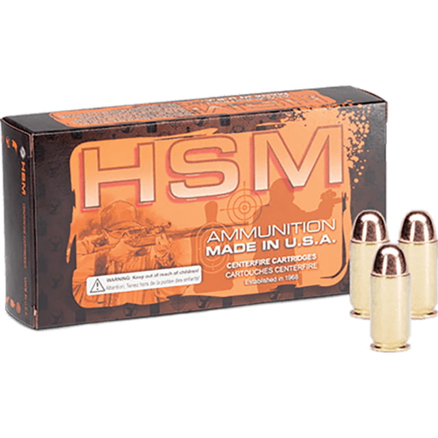 HSM Ammunition Training .38 Special 158 Grain Plated Flat Point Brass Cased Centerfire Pistol Ammo 50 Rounds - Hsm Ammunition